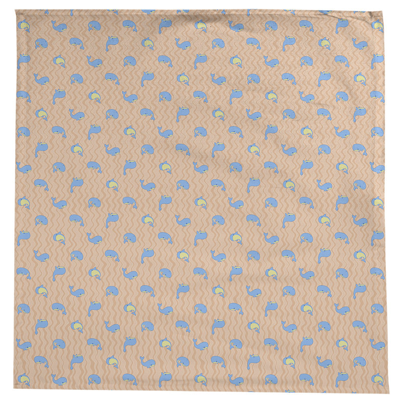 Avicia Geometric 100% Cotton Square Tablecloth, Orange/Blue