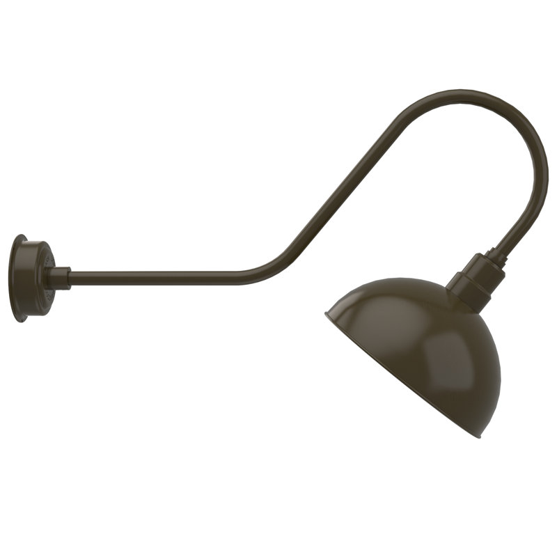 Luminaire de grange d’extérieur à del Dipkarpaz, H 12 po x l 14 po x P 36 po, Bronze acajou