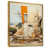 Toile avec cadre flottant or