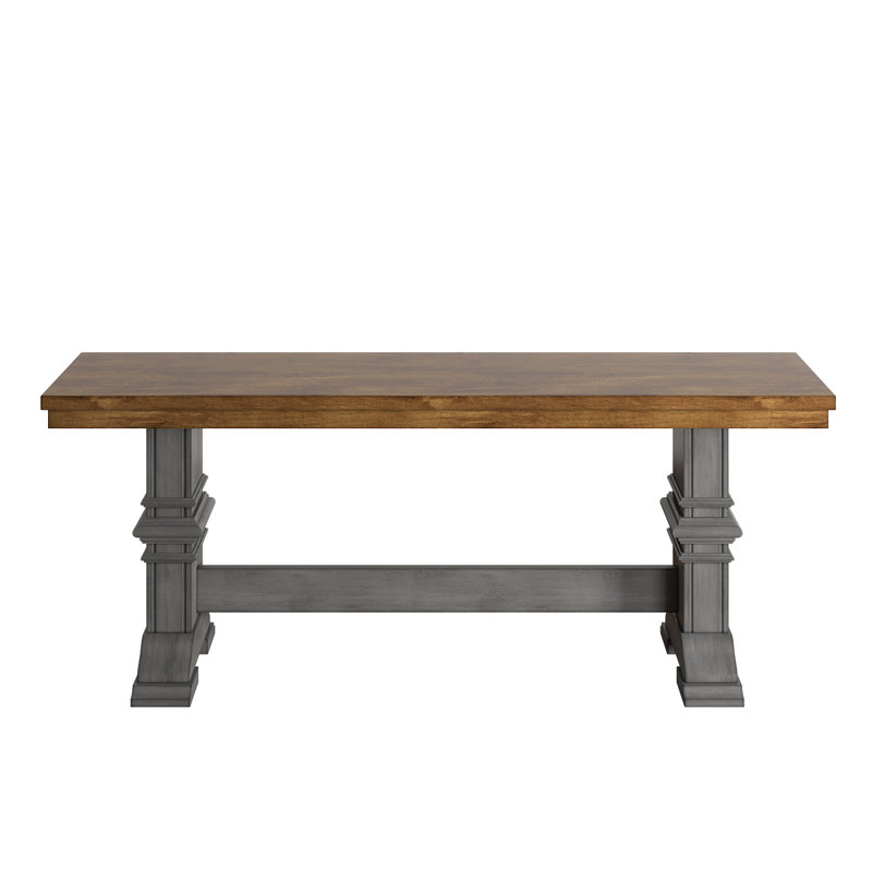 Fortville Solid Wood Bench, Oak/Grey