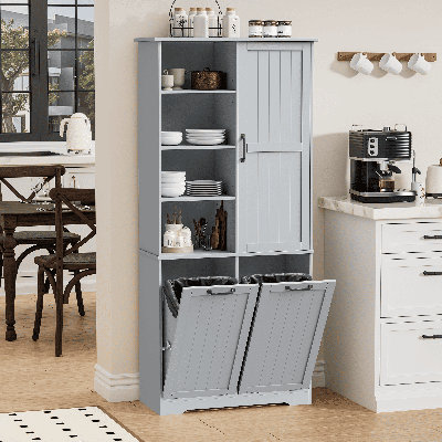 Armoire de rangement pour salle de bain 67 po H Double Tilt Out