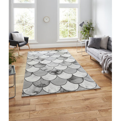Analilia area rug Machine Woven Rectangle Grey/Silver