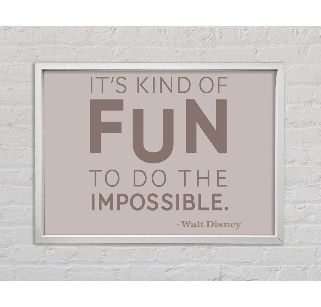 Walt Disney Its Kind of Fun - Einzelner Bilderrahmen Kunstdrucke auf Leinwand