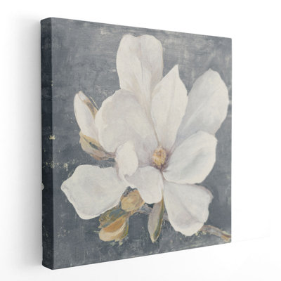 «Serene Magnolia Black and White», reproduction d'art sur toile