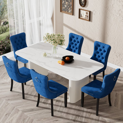 Elegant Marble MDF Dinning Table Set