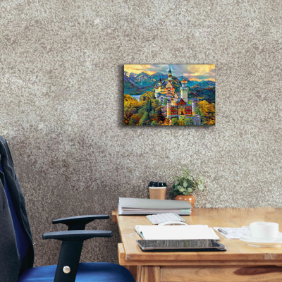 «Baviera Fussen, Allemagne, château de Neuschwanstein» par Pierre Gavidia, impression épique sur toile tendue