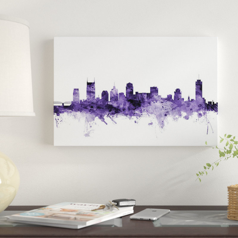 «Nashville, Tennessee Skyline» par Michael Tompsett, impression sur toile tendue, 12 po x 18 po x 1,5 po, Toile tendue