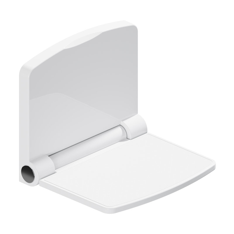 INVISIA Fold-Down Shower Seat 15" Wall-Mounted Support up to 440lbs, ADA Compliant Non-slip Surface