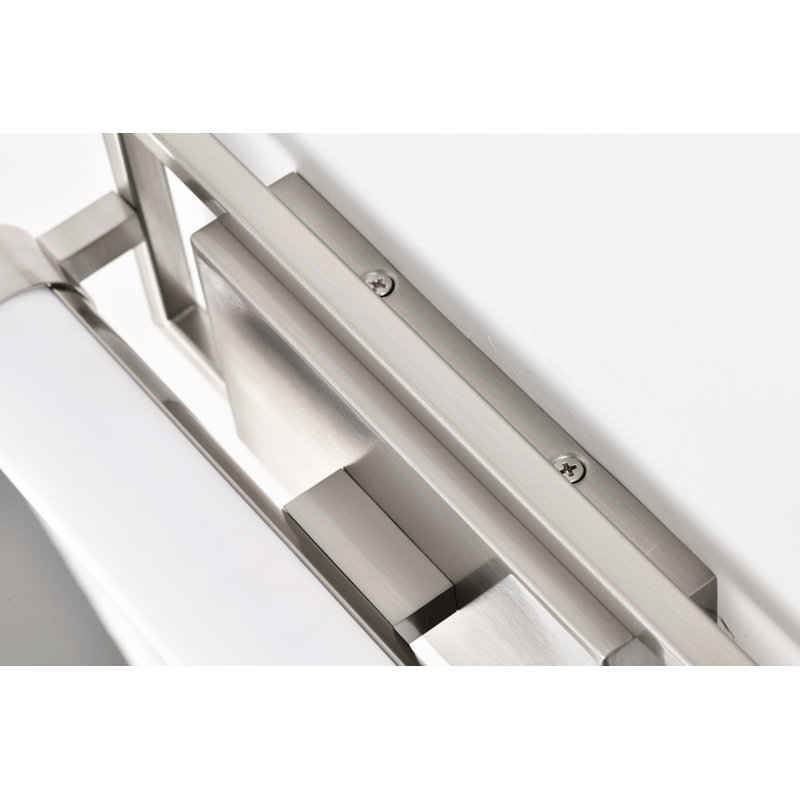  Éclairage de salle de bain 12 po à DEL à intensité variable Jacoria, 12 po de largeur, Nickel brossé
