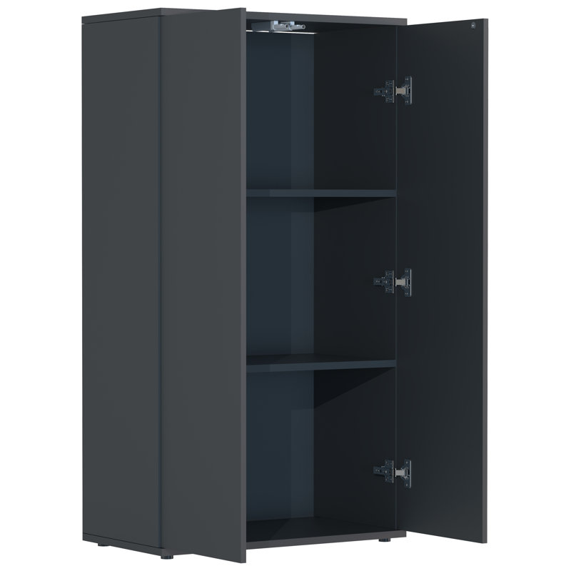 Amirbek Rectangle Accent Cabinet, Grey/Brown/Blue