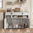 47.2" Modern Farmhouse Wine Bar Cabinet With Wine & Glass Rack, 2 Drawers Buffet Sideboard Storage For Kitchen, Living Room, Dining Room - Coffee & Liquor Station Cabinet (Black)-529301087