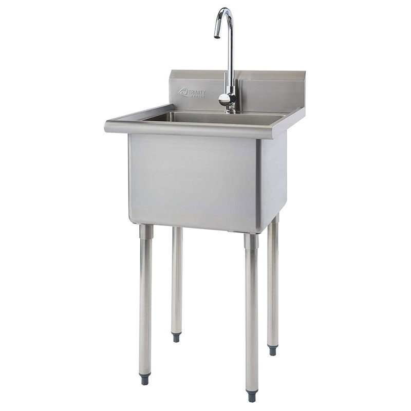 24'' L x 21.5'' W Freestanding Laundry Sink with Faucet
