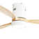 52 Inch Flush Mount Ceiling Fan DC 3 Solid Wood Fan Blade Noiseless Reversible Motor Remote Control With Light