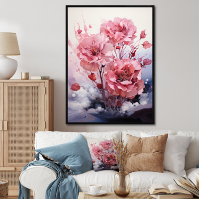 «Ambretta Pink Minimalisme Serenity in Flowers II», reproduction sur toile