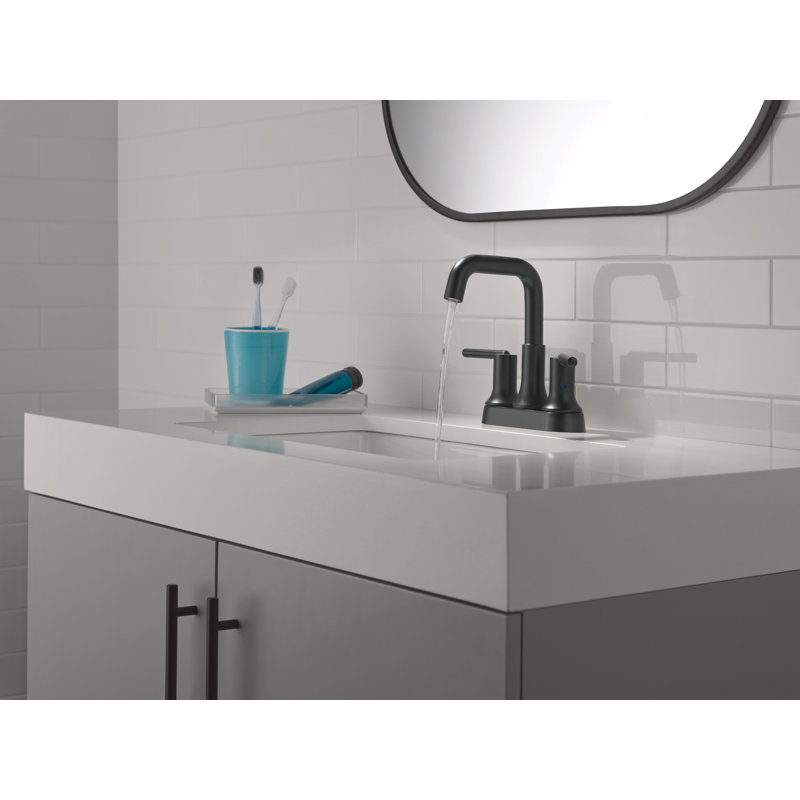 Centerset Bathroom Faucet, Matte Black