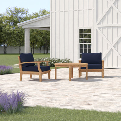 Alaina 3 Piece Outdoor Patio Teak Set