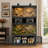 Dual 120 Gallon Reptile Tank with Stand, 2-in-1 Front-Opening Glass Doors & Mesh Top Enclosure, Large Reptile Habitat with Storage Cabinets and Built-In Power Outlet for Bearded Dragons, Snakes, Lizards, Geckos, or Tortoises (Bulbs and Lampshades Not Inc