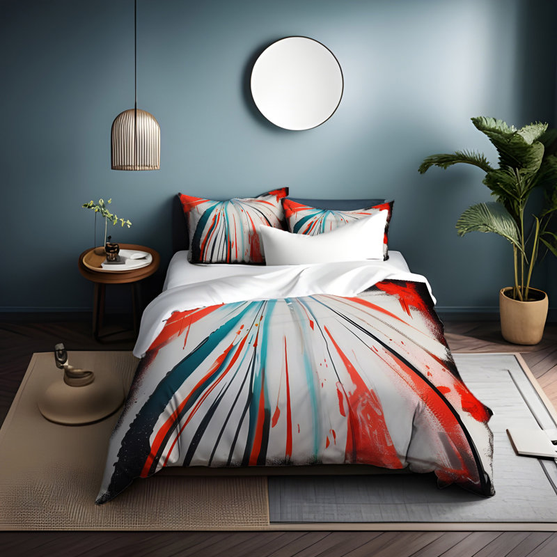 Abstract Duvet Cover, King Duvet Cover + 2 King Shams