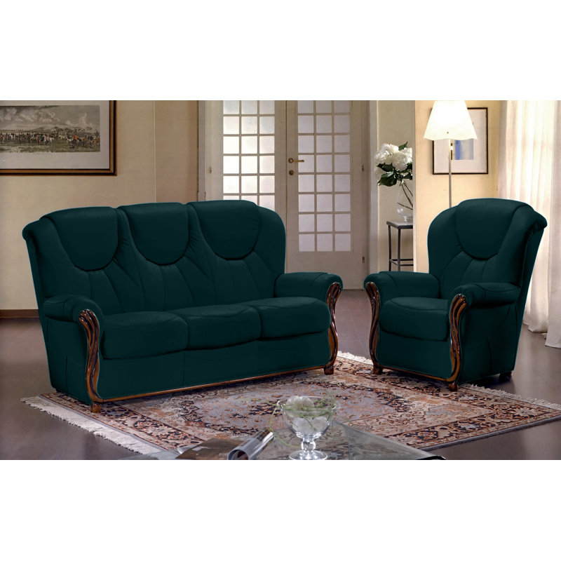 Kirkendall 2 - Piece Faux Leather Living Room Set, Black