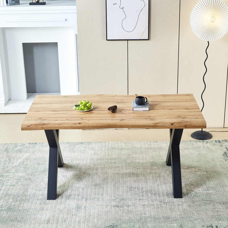 Pine Metal Base Dining Table