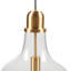 Luminaire suspendu en forme de cloche en verre doré / transparent de 13 po de diamètre
