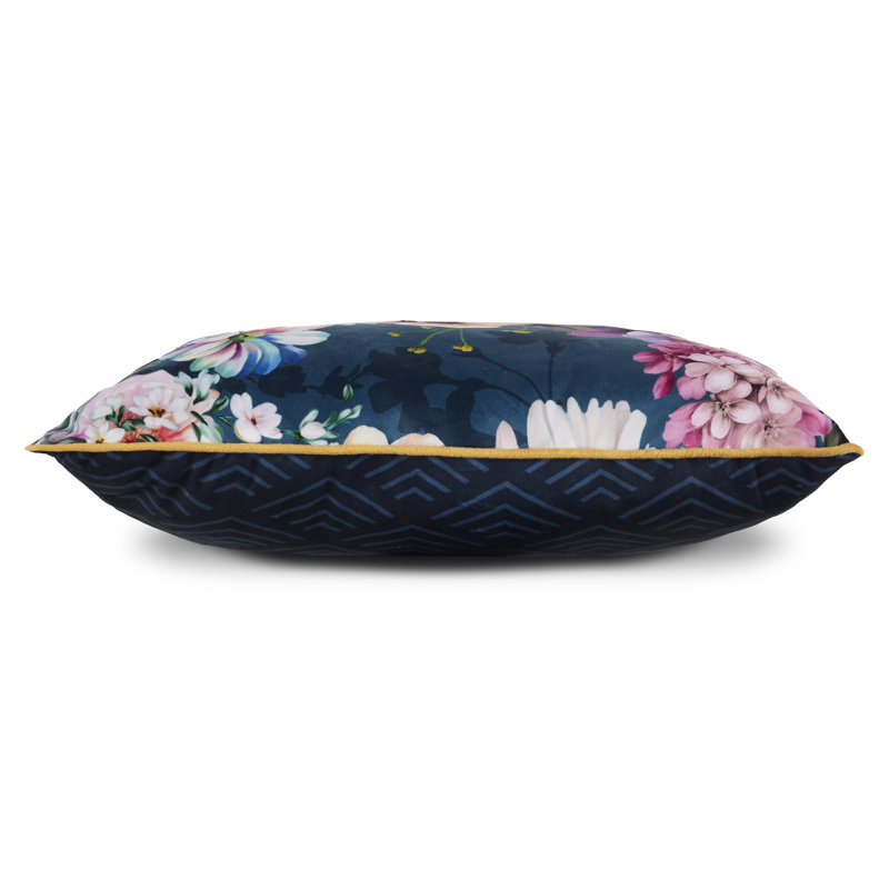 Novara Floral Square Cushion, Petrol