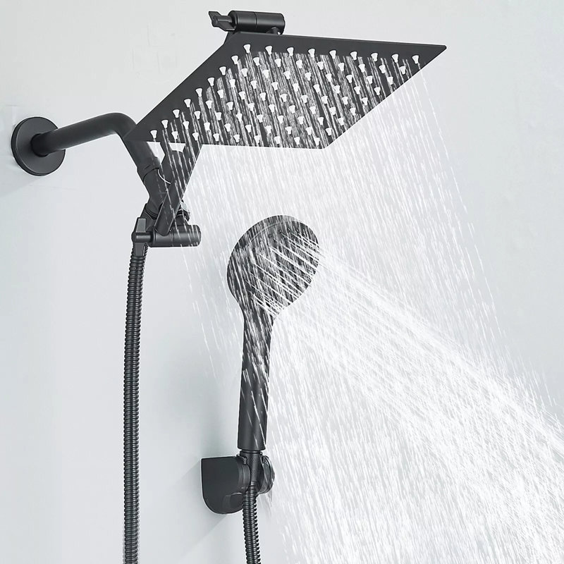 Balck Shower Heads High Pressure With Handheld Spray Combo 8'' Head System