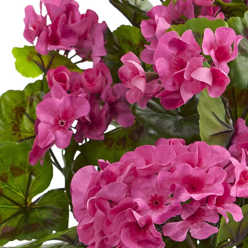Geranium Bush Silk Plant UV Resistant Indoor Outdoor, Pink
