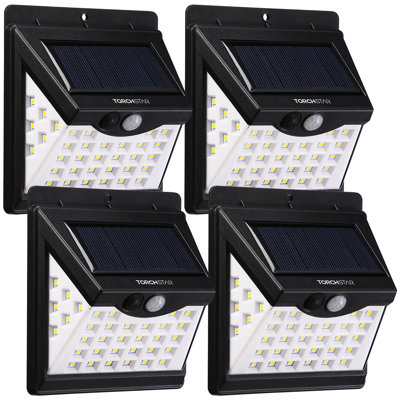 40 LED Solar Motion Sensor Outdoor Security Wall Light, 6500K Pure White