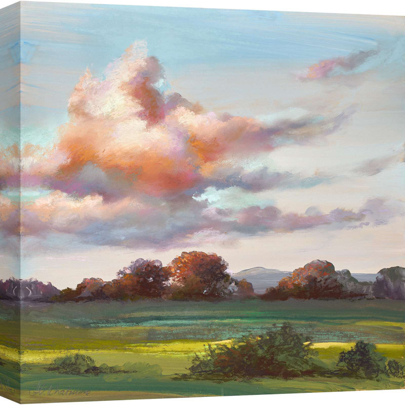 Landscape Painting: Devon Sky I - Wrapped Canvas Print, 90cm H x 90cm W