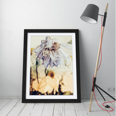 Vintage Dead Flowers Violet - Single Picture Frame Print on Canvas