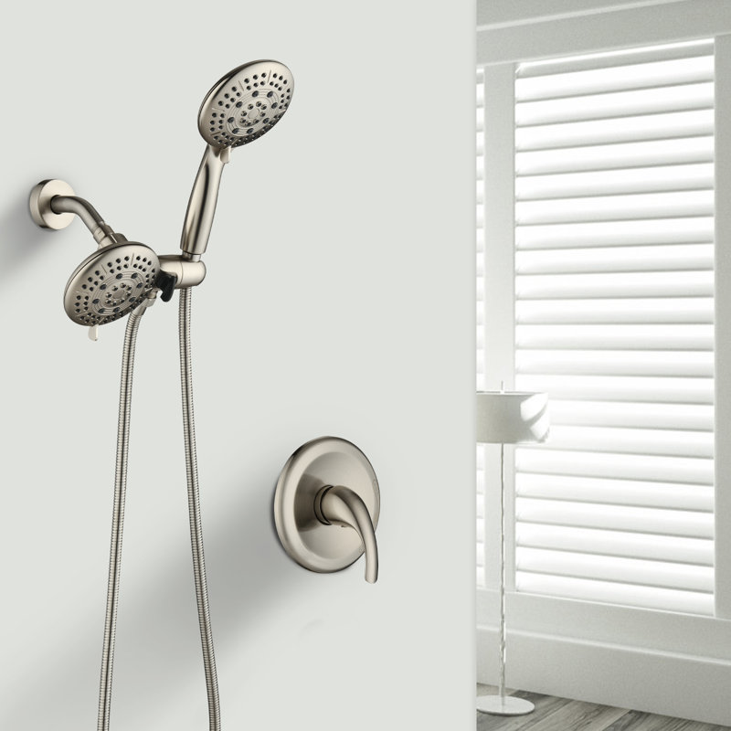 Système de douche complet avec valve brute, Nickel brossé