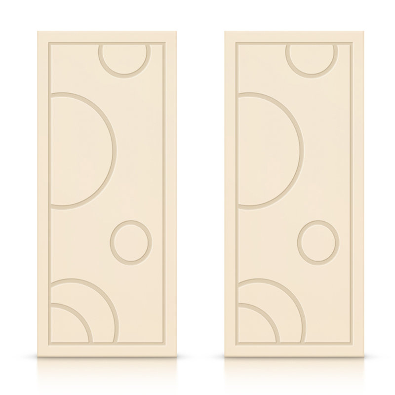 Portes de placard coulissantes à panneaux, Beige, 60 po x 84 po