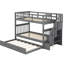 Lit superposé Twintwin avec lit gigogne gris - Rangement élégant pour chambre à coucher-1970018274