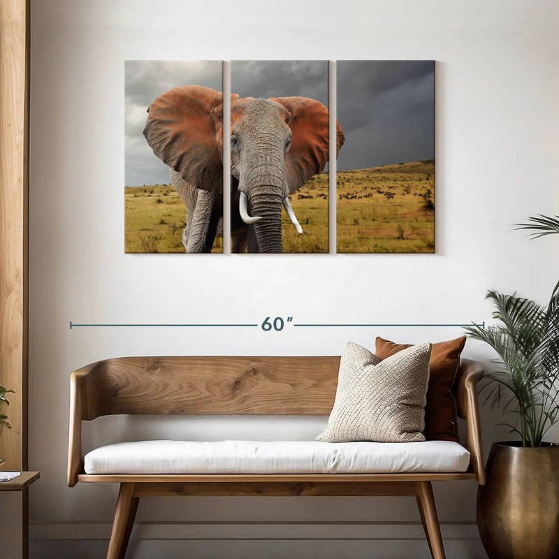 Éléphant d'Afrique, H 28 po x l 45 po