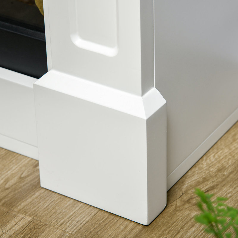 Foyer électrique 32 po avec manteau de cheminée, radiateur autoportant avec flamme à DEL, tablette et télécommande, 700 W / 1400 W