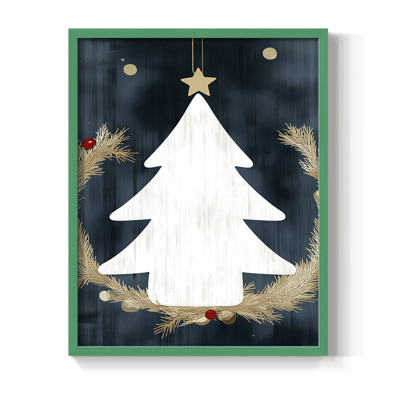 Reproduction encadrée - bois massif, Vert, H 11 po x l 9 po
