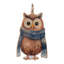 Ensemble de 6 ornements en fer et hibou d'hiver