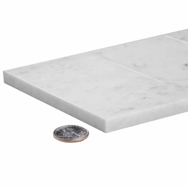 3 x 6 Bianco Carrara Marble Look Subway Tile