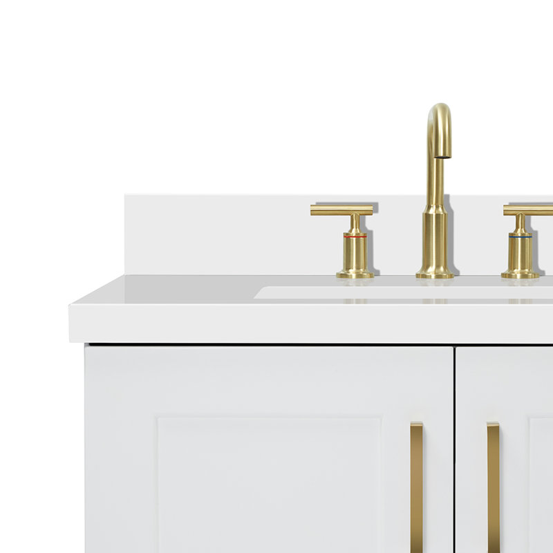 73 IN.  Single Bathroom Vanity, Midnight Blue,  White Quartz, Rectangular