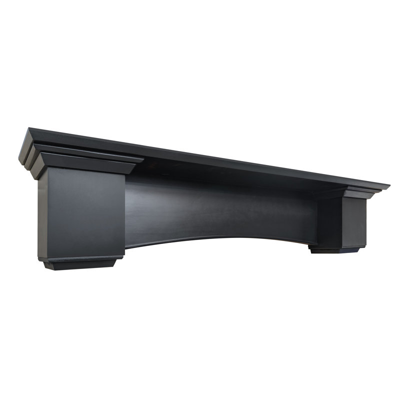 Lisbon Fireplace Mantel, Satin Black, 48"