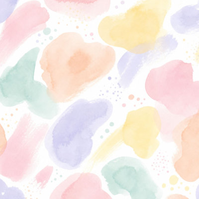 Peel and Stick Wallpaper Rainbow Pastels Watercolor Rainbow watercolor brush stroke stripes Contact Paper Removable Self Adhesive Wall Mural Wall Decor for Bedroom Kitchen Cabinets 17.7in x 118in