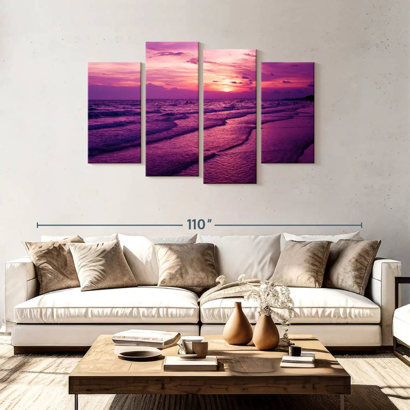 Gillard mauve Gillard coucher de soleil, H 48 po x l 75 po