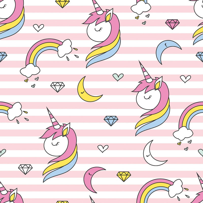 Rouleau de papier peint adhésif 8,5 pi x 24 po Antwi Unicorns