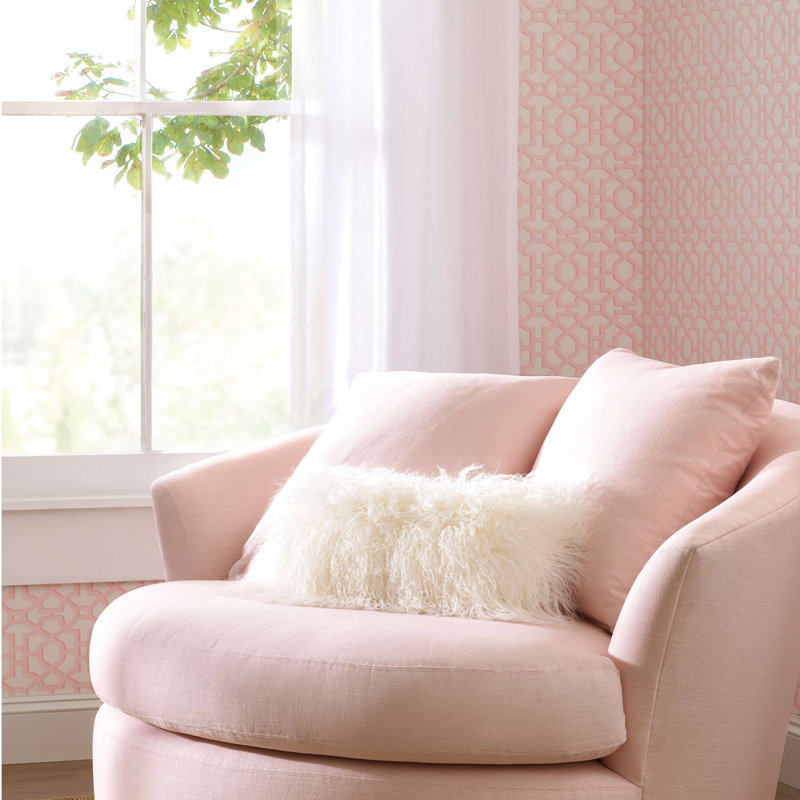 Chinois Lattice Wallpaper, Pink