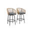 2 tabourets de bar d'extérieur gris avec Chaises toutes saisons pour patio, jardin, piscine, balcon, terrasse et cour arrière. , Simple à assembler, comme pour les espaces de patio