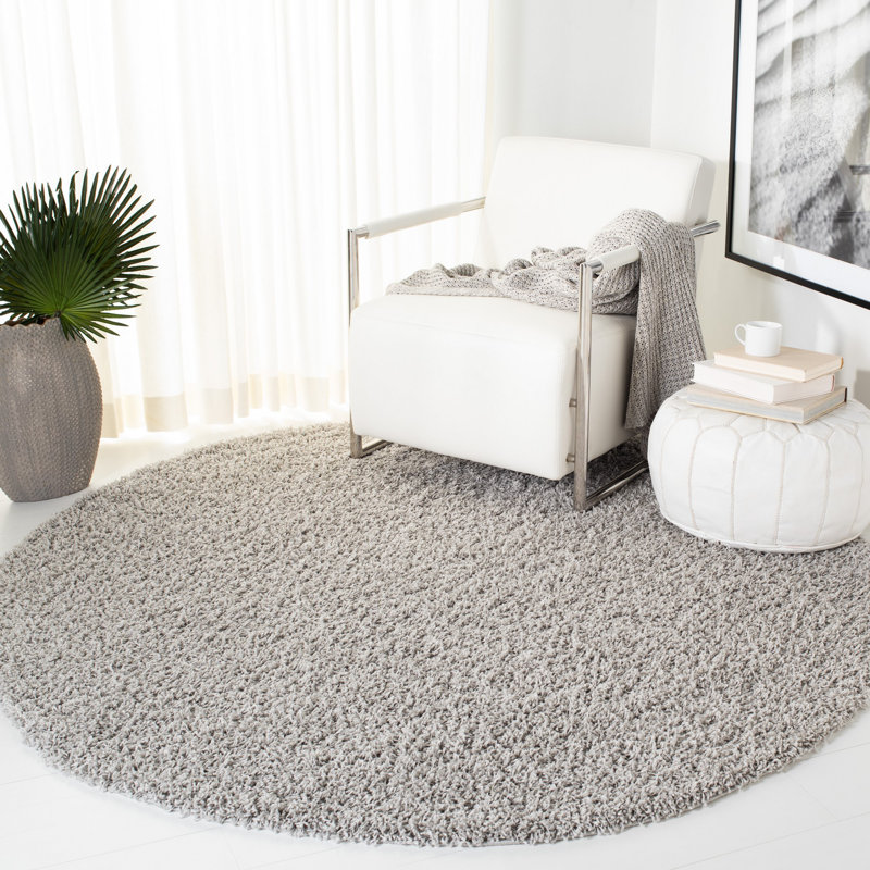 Tapis argenté Lodoga, Rond 6 pi 7 po