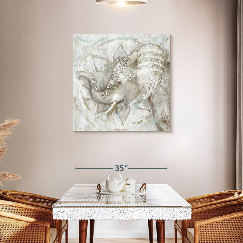 Brampt Ivory Elephant, 36" H x 36" W