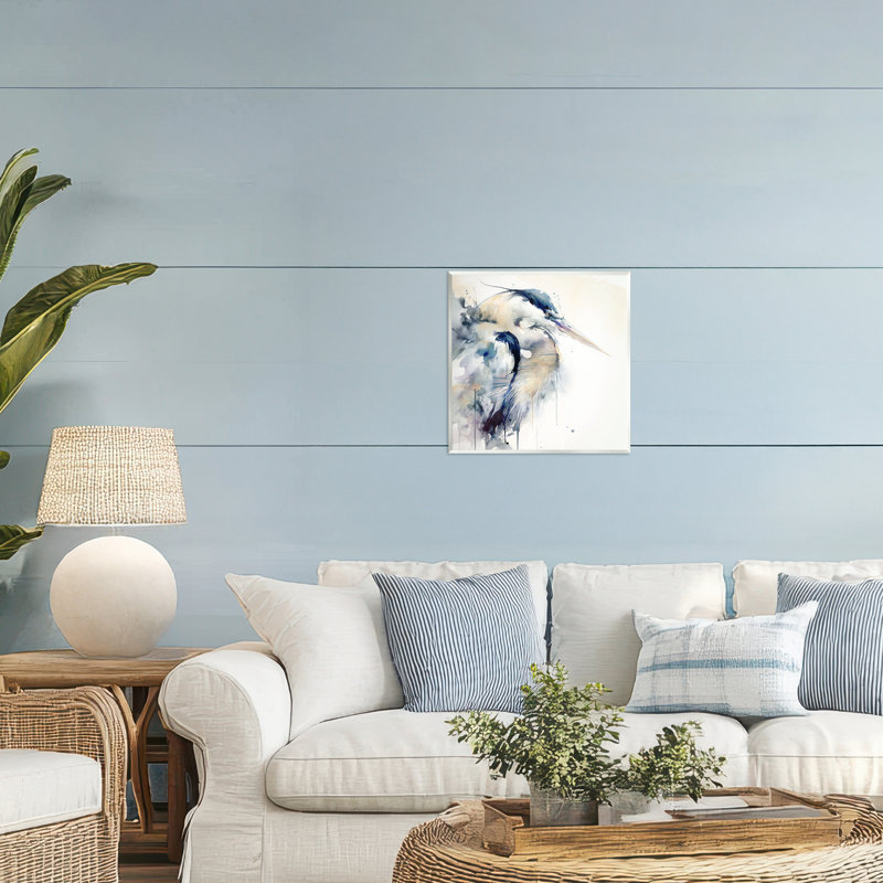 Plaque murale Coastal Serenity Blue Heron, design par Sally Kaye Barlow / Makaio Design