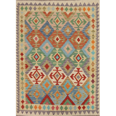 Tapis coloré coloré KIlim 5 x 6